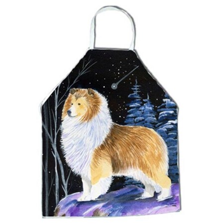 Carolines Treasures Carolines Treasures SS8368APRON Starry Night Sheltie Apron - 27 x 31 in. SS8368APRON